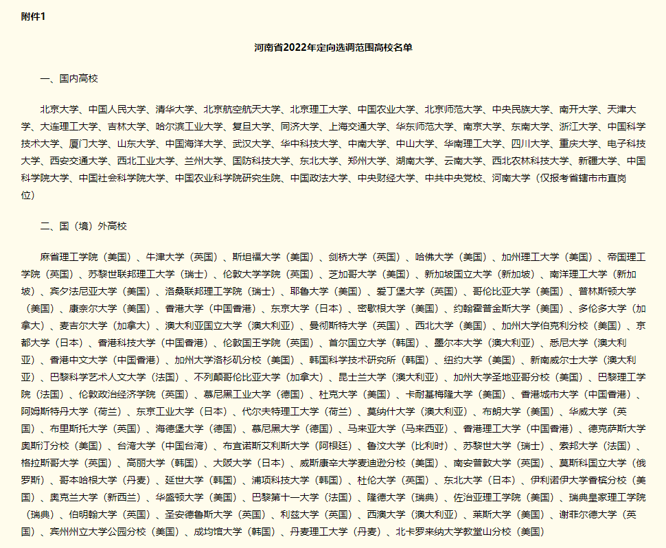 2022年河南省定向选调生招聘350人公告图1